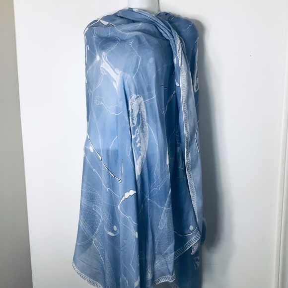Forget Me Modal blue scarf fringe - Picture 1 of 6